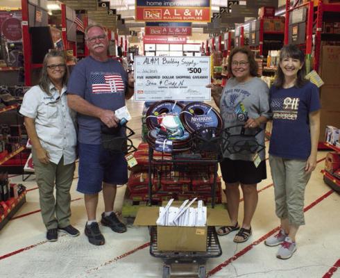 Steven and Cindy Noack were one of the winners to receive a $500 check alongside a care package of items. Left to Right: Debbie Hamner, Steven Noack, Cindy Noack &amp; Alison Korell. PHOTOS BY ABENEZER YONAS