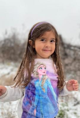 Kendra Marie Kotwal, 4, went up the Kenney area to enjoy the snowfall last weekend. COURTESY PHOTOS