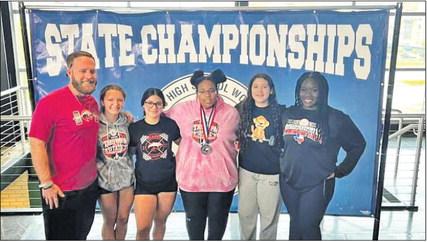 The Brazos girls powerlifting team that went to state included: Lily Bertrand, Sara Ricon-Morales, Marlena Nunn, Jessica Ramos and Tiona Steward with head coach Lawson Hartwick. CONTRIBUTED PHOTO