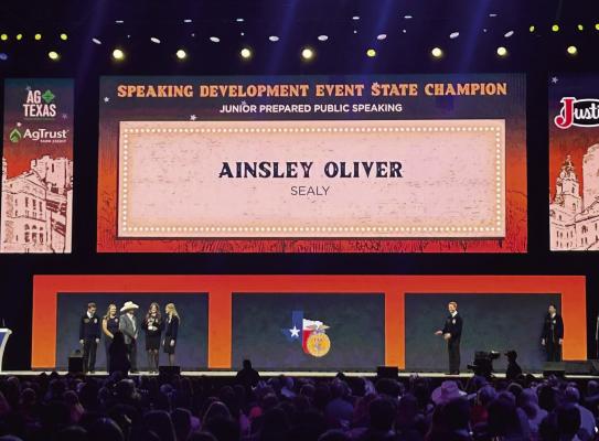 Sealy FFA recognized at state convention