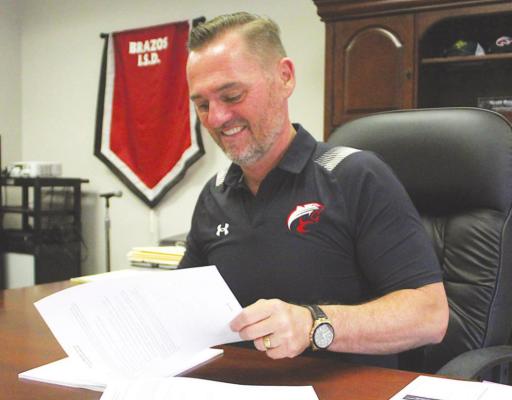 Brazos ISD Superintendent Scott Rogers on the job July 12 in Wallis. The first-year superintendent will look to translate his big-district experience at Brazos. COLE McNANNA