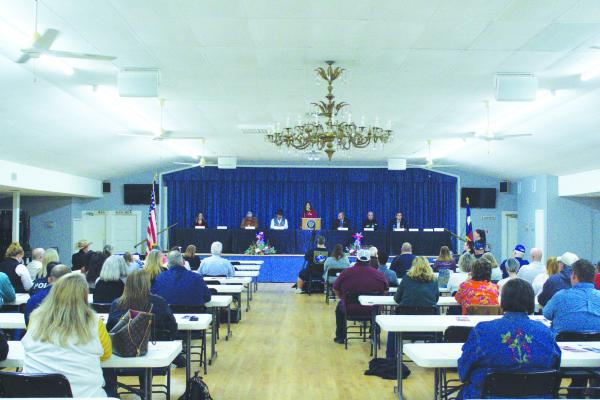 Austin County candidates spoke to Sealy residents Jan. 24 urging them to vote for their causes. PHOTO BY ABENEZER YONAS