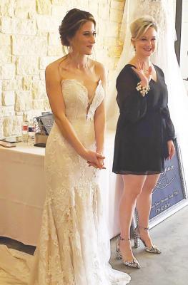Bridal and bridal party dresses from Chantilly Grace Bridal Shop were presented for attendees of the Sip and Shop Bridal Show at Emery’s Buffalo Creek Winery Weddings and Events Venue in Bellville. PHOTOS BY KAREN LOPEZ