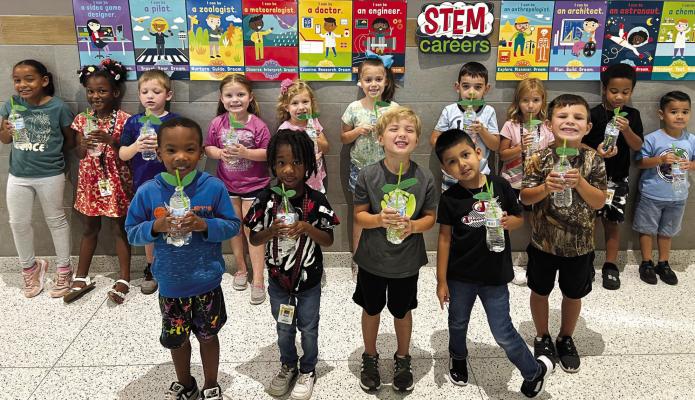Students learning about plants