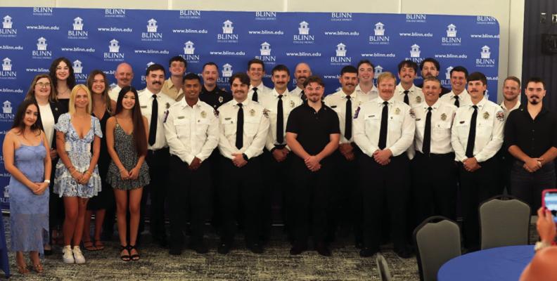 The Blinn College District Paramedic Program recently welcomed 27 new graduates to the profession during a pinning ceremony at the Blinn RELLIS Administration Building at Texas A&amp;M-RELLIS.