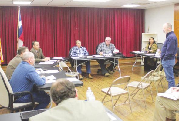 Jerry Ebers addressed the Commissioners Court concerning the ESD No. 1 Board Members during a second consecutive meeting Monday, Jan. 24. HANS LAMMEMAN