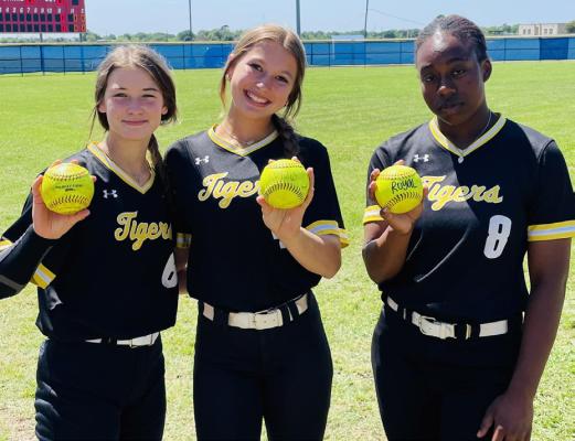 Kara Kram, Avery Grigar and Antreece Coleman all hit homeruns against Brookshire Royal. CONTRIBUTED PHOTO