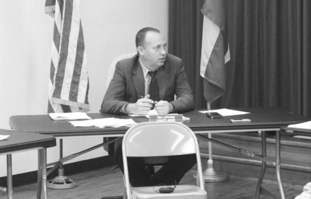 County Judge Tim Lapham discussed the use of ARP funds with the commissioners during the regular meeting held Monday, Oct. 25. HANS LAMMEMAN