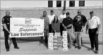 On Aug. 25 Mike Hopkins Distributing generously donated cases of energy drinks to the Austin County Sheriff’s Office. COURTESY PHOTO