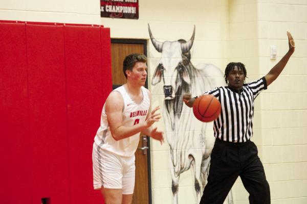 Jack Mercer checks the ball in for the Brahmas.