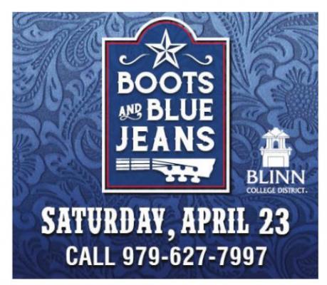 Blinn Boots and Blue Jeans set for April 23