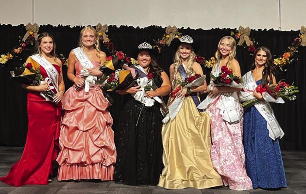 The time we have all been waiting for the 2025 Austin County Fair Queen is Darcy Luedke. First Runner Up is Katie Schumann and second runner up is Rylea Roecker and third runner up is Bailey Locke. The 2025 Austin County Fair Ticket Queen is Olivia Bolten with first runner Up is Darcy Luedke with second runner up is Bailey Locke and third runner up is Emma Benoit. Miss Congeniality goes to Emma Benoit. From left are Roecker, Schumann, Luedke, Bolten, Locke and Benoit. COURTESY PHOTO