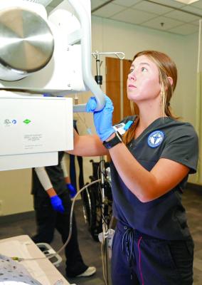 Presley Rhoades connected with fluoroscopy (fluoro) during her clinicals and hopes to dive deeper into this specialty that uses X-rays to produce live, continuous images of internal structures.