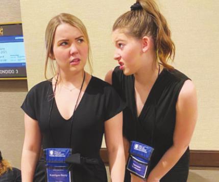 Karrigan Berry and Summer Burleson competed at the Texas Thespian Festival in Dallas over Thanksgiving break and qualified for the National Duet Acting competition. CONTRIBUTED PHOTOS