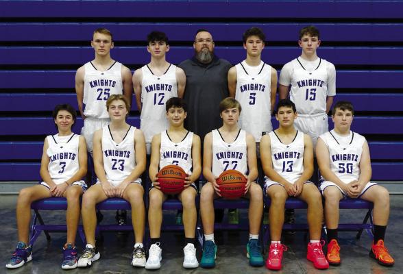 The Faith Academy varsity boys’ basketball team are, left to right, back row: Travis Woodley, Jr., Jackson Dunn, So., Coach Jon Waldrop, Christian Pillow, So., Everett Yates, Jr. Front row, left to right, are Gabe Mikeska, So., Tayte Plumb, So., Josh Stark, So., Wyatt Davis, Fr., Dyllan Olivares, Fr., Riley Heyman, Fr. Not pictured is Gage Wilson. CONTRIBUTED PHOTOS