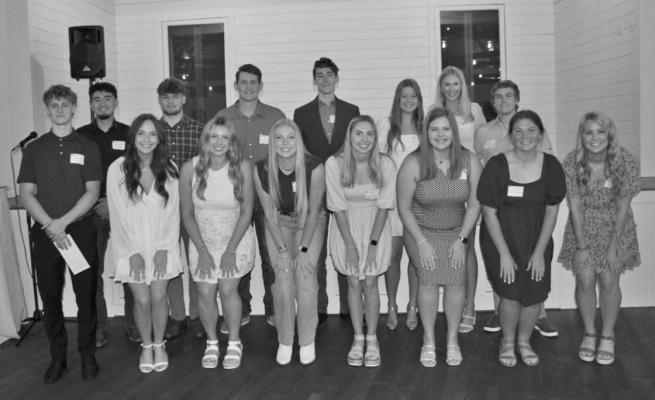 Abby Aschenbeck, Karlie Babylon, Hunter Clark, Emma Eckelberg, Colby Eschenburg, William Forrester, Chesney Johnston, Jacob Kolwes, Amador Lopez, Hope Luedeker, Grace Motal, Hannah Moyle, Kylie Pavlicek, Rhys Reichardt, Hunter Schumann, Kylee Svinky, Blake Svoboda, Jonah Taake, and Maxwell Wickens were selected as scholarship recipients from the Austin County A &amp; M Club. CONTRIBUTED PHOTO
