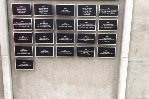 The Sealy Wall of Fame honors all of their state championship teams. COURTESY PHOTO