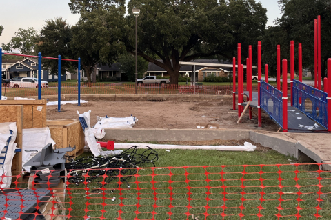 New playground equipment waits to be installed at Abe & Irene Levin Park, July 7, in Sealy. After completing this project, workers will transition to installing new playground equipment at Mark A. Chapman B&PW Park. SEALY NEWS | ALLISON DRINNON