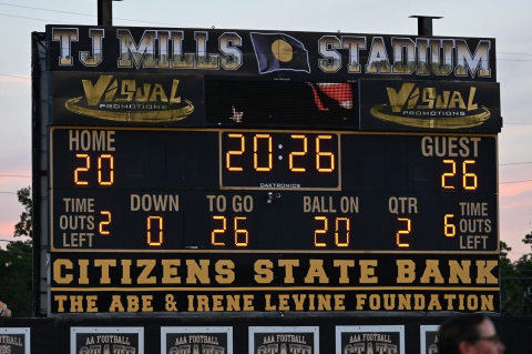 Sealy TJ Mills Stadium Scoreboard | Courtesy photo